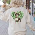 Cute Boston Terrier Shamrock St Patrick's Day Dog Lover Men Women Kids Women's Sweatshirt Back Print Sand
