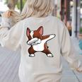 Dabbing Red Boston Terrier Dab Dance Dog Men Women Kids Women's Sweatshirt Back Print Sand