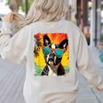 Dog Boston Terrier Hawaiian Women's Sweatshirt Back Print Sand