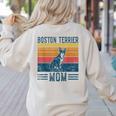 Dog Boston Terrier Mom Vintage Boston Terrier Mom Women's Sweatshirt Back Print Sand