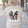 Even My Boston Terrier Loves Trump Trump Supporter Dog Lover Women's Sweatshirt Back Print Sand