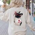 Girls I Heart Mom Love Mama Boston Terrier Dog Lover Women's Sweatshirt Back Print Sand