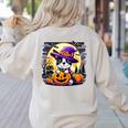 Halloween Boston Terrier Dog Breed With Jack O' Lantern Art Women's Sweatshirt Back Print Sand