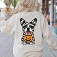 Halloween Dog Boston Terrier Mummy Costume Men Women Kids Women's Sweatshirt Back Print Sand