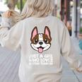 Just a Girl Who Loves Boston Terriers Women's Sweatshirt Back Print Sand