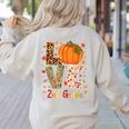 Love 2nd Grade Happy Fall Thanksgiving For 2nd Teacher For Men Women Girls Kids Women&#x27;s Sweatshirt Back Print Sand