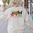 Peace Love Boston Terrier Tie Dye Dog Lover For Men Women Girls Kids Women's Sweatshirt Back Print Sand