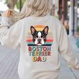 Retro Boston Terrier Dad Women's Sweatshirt Back Print Sand