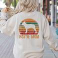 Retro Boston Terrier Mom Dog Mother Pet Bostie Mama Women's Sweatshirt Back Print Sand