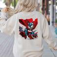 Super Power Superhero Boston Terrier Dog For Men Women Kids Women's Sweatshirt Back Print Sand