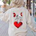 Valentine's Day Boston Terrier Dog Vector Women's Sweatshirt Back Print Sand