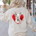 Valentine's Day Boston Terrier Dog Women's Sweatshirt Back Print Sand