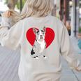 Valentine's Day Boston Terrier Lover Women's Sweatshirt Back Print Sand