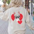 Valentine's Day Boston Terrier Women's Sweatshirt Back Print Sand