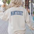 Varsity Grey Nantucket Women's Sweatshirt Back Print Sand