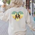Vintage American Boston Terrier Lovers Valentine's Day Women's Sweatshirt Back Print Sand