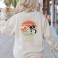 Vintage Best Boston Terrier Dad Ever Dog Father Father's Day Men Girls Kids Women's Sweatshirt Back Print Sand