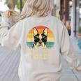 Vintage Boston Terrier Dad Dog Lovers Father's Day Tee Women's Sweatshirt Back Print Sand