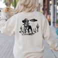 Vintage Boston Terrier UFO Western Wild West Dog Mom Dad Women's Sweatshirt Back Print Sand