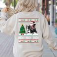 Xmas Tree Lighting Santa Riding Boston Terrier Christmas Women's Sweatshirt Back Print Sand