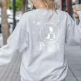 Astronaut Boston Terrier Space Galaxy Dog Lovers Women's Sweatshirt Back Print Ash
