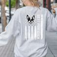 Best Boston Terrier Dog Mom Ever USA Flag For Men Women Kids Women's Sweatshirt Back Print Ash