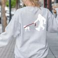 Bigfoot Walking With Bull Terrier Dog Women's Sweatshirt Back Print Ash