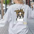 Birthday And Mother's Day -Boston Terrier Mom Women's Sweatshirt Back Print Ash