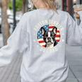 Boston Bull Terrier Men Boston Terrier Dog Dad Women's Sweatshirt Back Print Ash