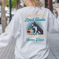 Boston Terrier American Gentleman Bibliophile Book Lover Women's Sweatshirt Back Print Ash