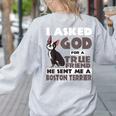 Boston Terrier American Gentleman Non-Sporting Dog Lover Women's Sweatshirt Back Print Ash