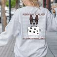 Boston Terrier American Gentleman Personal Stalker Dog Lover Women's Sweatshirt Back Print Ash