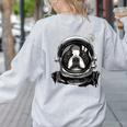 Boston Terrier Astronaut Shirt Spaceman Dog Space Lover Women's Sweatshirt Back Print Ash