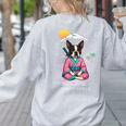 Boston Terrier Boston Bull Terrier Women's Sweatshirt Back Print Ash
