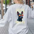 Boston Terrier Dad Boston Bull Bostie Dog Women's Sweatshirt Back Print Ash