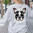 Boston Terrier Dad Father’s Day Dog Dad Men’s Women's Sweatshirt Back Print Ash