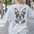 Boston Terrier Dog Bostie Nature Memorial Idea Men Women Women's Sweatshirt Back Print Ash