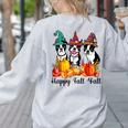 Boston Terrier Dog Lover Fall Ya'Ll Halloween Costume Men Women Women's Sweatshirt Back Print Ash