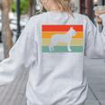 Boston Terrier Dog Lover Retro Vintage Cool For Dog Owner Women's Sweatshirt Back Print Ash