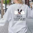 Boston Terrier Dog Lovers Sleepshirt Apparel Men Women Women's Sweatshirt Back Print Ash