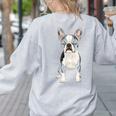 Boston Terrier Dog Motif Pet Art Boston Terrier For Men Women Kids Women's Sweatshirt Back Print Ash
