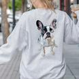 Boston Terrier Dog Motif Pet Art Boston Terrier Men Women Kids Women's Sweatshirt Back Print Ash