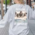Boston Terrier Dog Official Sleepshirt Pajamas Nightgown Men Women Girls Kids Women's Sweatshirt Back Print Ash