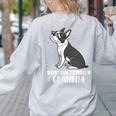 Boston Terrier Dog Owner Grandma Women's Sweatshirt Back Print Ash