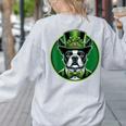 Boston Terrier Dog St Patricks Day Irish Pet Lover Men Women Kids Women's Sweatshirt Back Print Ash