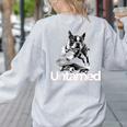 Boston Terrier Dog Untamed For Men Women Women's Sweatshirt Back Print Ash