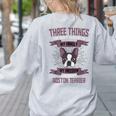 Boston Terrier Don't Mess With American Gentleman Dog Lover Women's Sweatshirt Back Print Ash