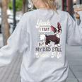 Boston Terrier Fart American Gentleman Non-Sporting Dog Women's Sweatshirt Back Print Ash