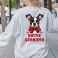 Boston Terrier Grandma Dog Lovers Puppy Bostie Owner Women's Sweatshirt Back Print Ash