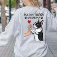 Boston Terrier Grandma Mother's Day Dog Mom Women's Sweatshirt Back Print Ash